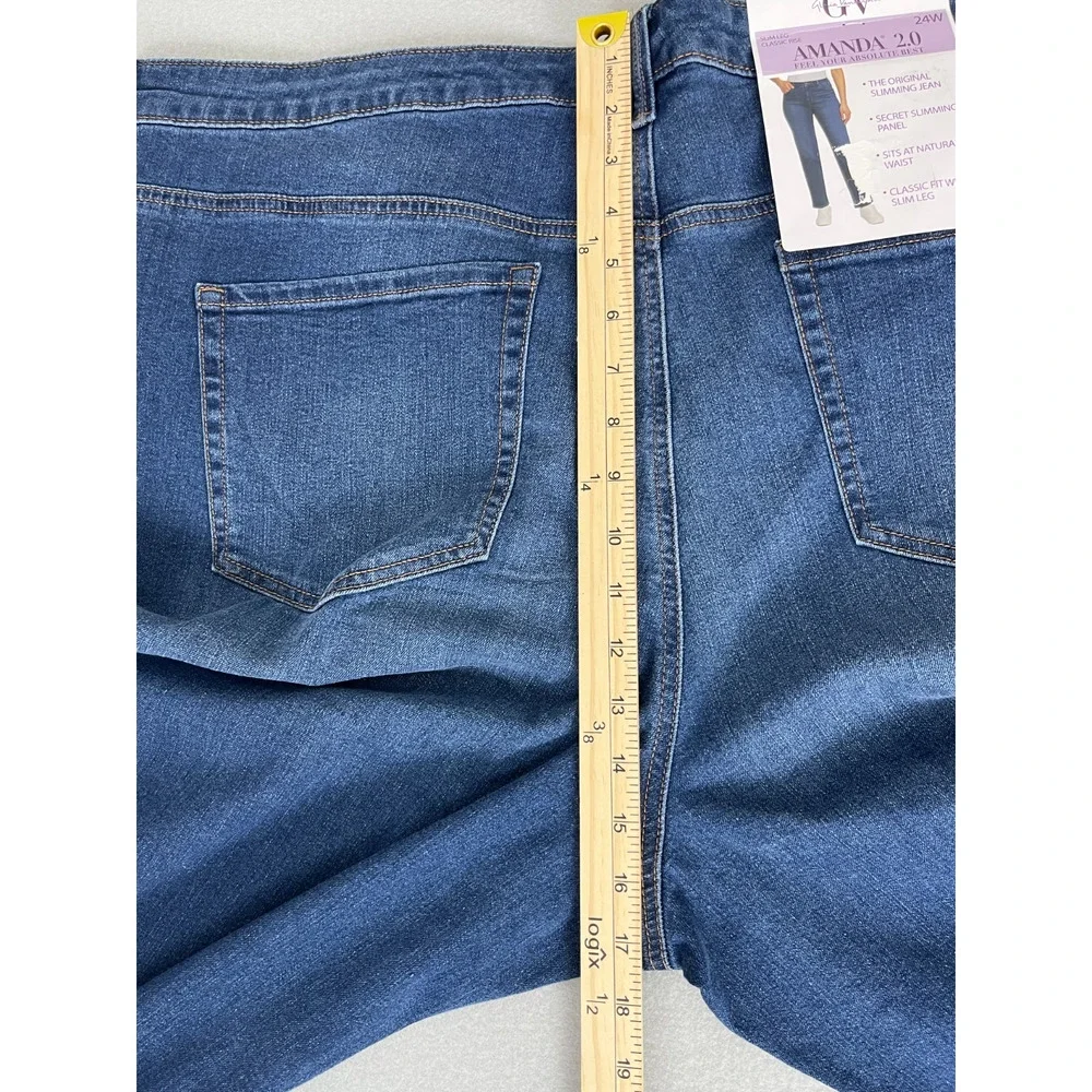 Gloria Vanderbilt Amanda 2.0 Slim Leg Jeans Women's 24W Dark Wash NWT Plus - Picture 8 of 9
